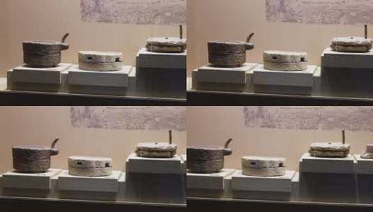 【镜头合集】博物馆古代石磨磨盘演变 ~高清在线视频素材下载