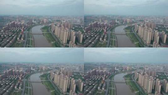 衡阳城市天际线蒸水风光航拍高清在线视频素材下载
