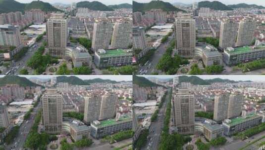 台州椒江香溢大酒店从右往左环绕航拍高清在线视频素材下载