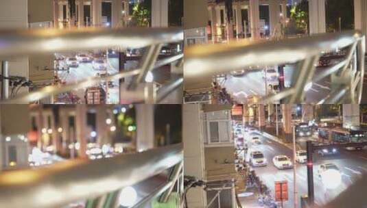 延安西路高架夜景高清在线视频素材下载