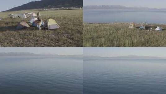 新疆赛里木湖航拍dji-dlog原片素材（可调色高清在线视频素材下载