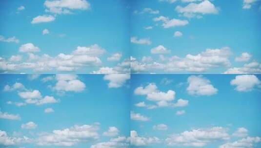 小清新蓝天白云翻滚云朵飘动唯美天空云蓝色高清在线视频素材下载