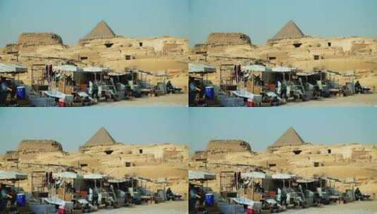 埃及开罗的金字塔群高清在线视频素材下载