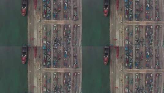 广东省广州市南沙港航拍高清在线视频素材下载
