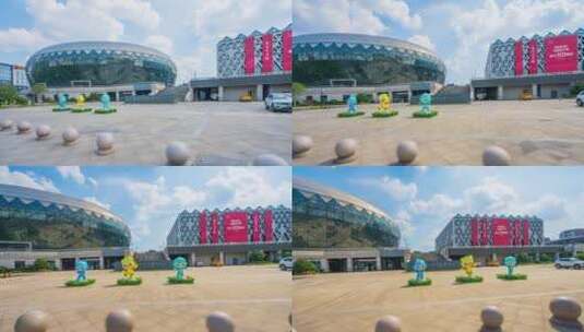 杭州亚运会体育馆吉祥物延时摄影高清在线视频素材下载