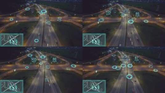 汽车车速监测自动驾驶高清在线视频素材下载