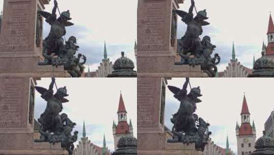 乔治雕像在慕尼黑高清在线视频素材下载