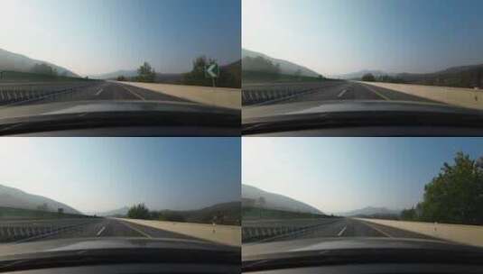 第一视角行驶在高速公路上高清在线视频素材下载