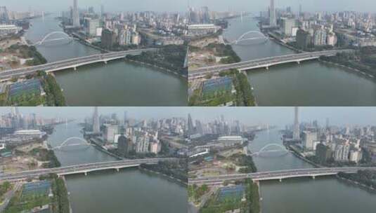 广州大桥城市交通车流高清在线视频素材下载