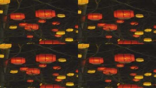 春节元宵节过年长廊灯笼游客拍照打卡高清在线视频素材下载