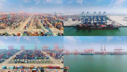 港口码头航拍高清在线视频素材下载
