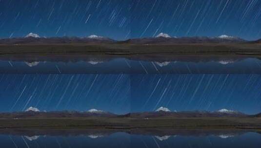 川西雪山星空星轨延时摄影高清在线视频素材下载