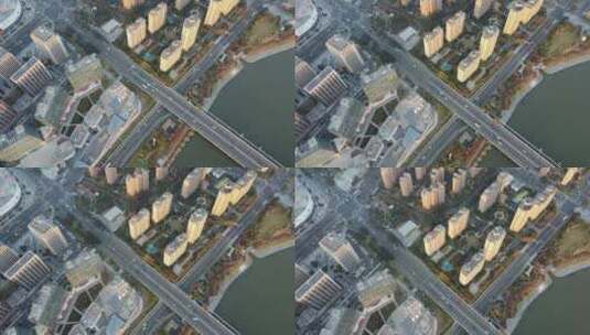 宁波江北大桥俯拍高清在线视频素材下载
