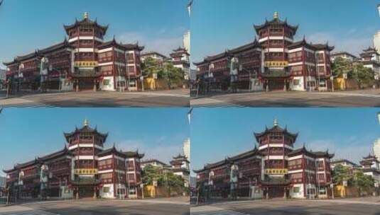 上海城隍庙无人空镜高清在线视频素材下载