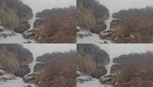 四川阿坝四姑娘山双桥沟景区风雪风光高清在线视频素材下载