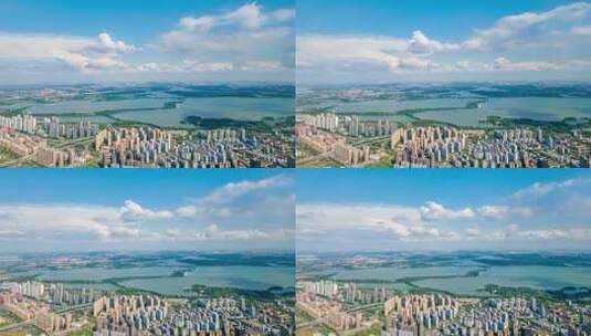 武汉东湖风景区航拍延时高清在线视频素材下载