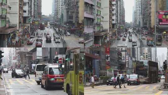 香港旺角繁忙的街道与行人高清在线视频素材下载