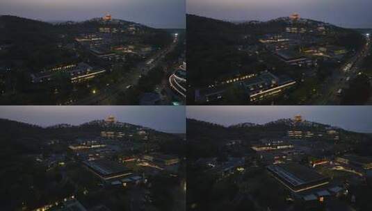 浙江湖州月亮广场月亮酒店航拍高清在线视频素材下载