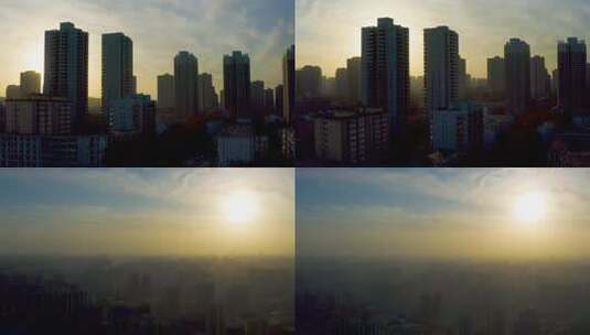 合辑-城市雾霾航拍4k高清在线视频素材下载