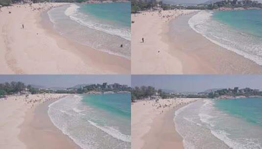 石澳海滩，香港岛一片白色沙滩。无人机视图高清在线视频素材下载