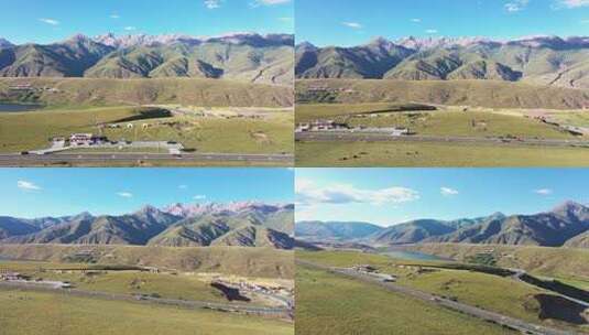 西藏 航拍 空镜 道路高清在线视频素材下载