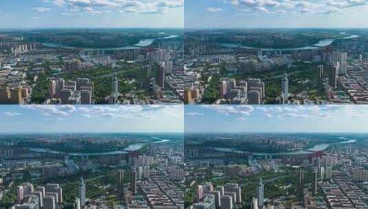 4K超清沈阳摩天大楼城市航拍城市发展绿色高清在线视频素材下载