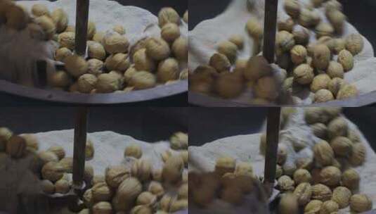西安小吃回民街空镜拍摄特写美食核桃美味高清在线视频素材下载