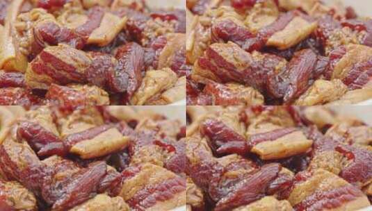 包粽子 糯米 大肉粽 酱肉 端午节高清在线视频素材下载