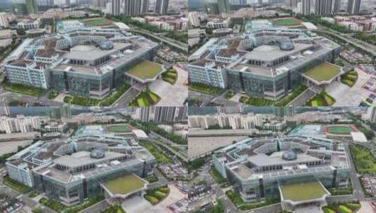 航拍深圳比亚迪总部六角大楼高清在线视频素材下载