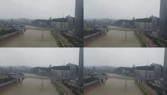 无人机拍摄重庆李子坝高清在线视频素材下载