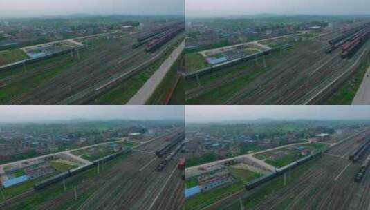 渝新欧铁路线航拍高清在线视频素材下载