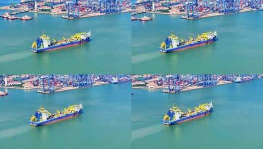 天津港港口码头集装箱物流货运海洋运输高清在线视频素材下载