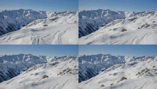 冬天的雪山景观高清在线视频素材下载