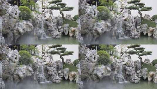 传统中式园林假山太湖石高清在线视频素材下载