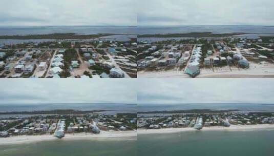 佛罗里达州住宅区圣布拉斯角令人惊叹的海滨航拍高清在线视频素材下载