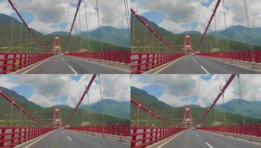 自驾游川藏线318超级工程大渡河大桥高清在线视频素材下载