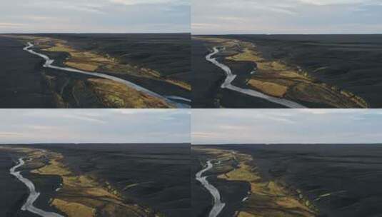 平原与河流高清在线视频素材下载