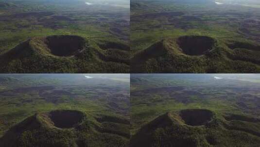 火山口航拍 五大连池火山群航拍 东北火山群高清在线视频素材下载