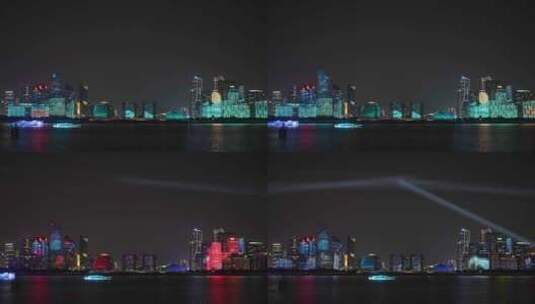 杭州钱江新城夜景灯光秀高清在线视频素材下载