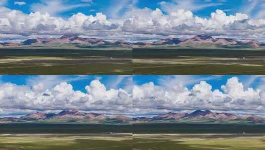 蓝天白云下的大草原延时摄影高清在线视频素材下载