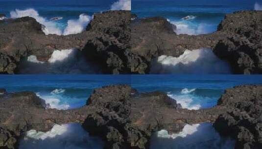 巨浪滔天海浪拍打礁石高清在线视频素材下载