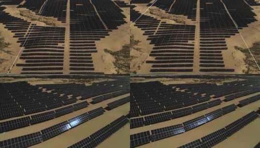 沙漠光伏 新能源 发电 太阳能高清在线视频素材下载