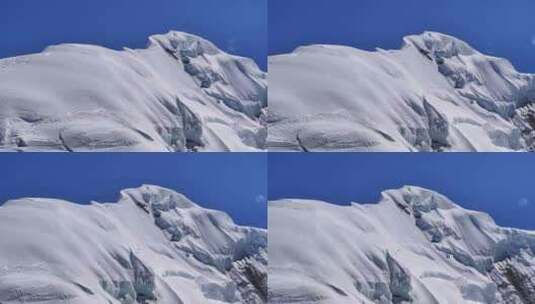 航拍川西横断山脉勒多曼因雪山山脊线风光高清在线视频素材下载