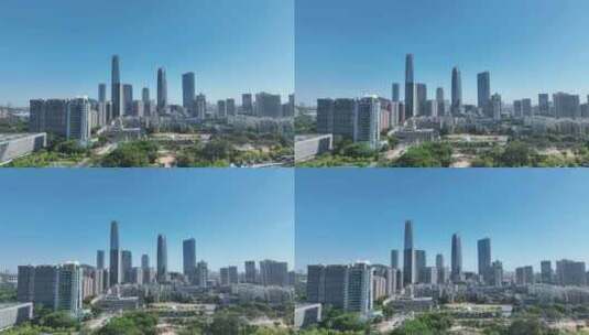 东莞南城地标航拍东莞国贸中心城市建筑风光高清在线视频素材下载