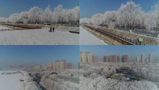 沈阳 雪景 雾凇 冬季 高清在线视频素材下载