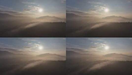 云雾日出山谷高清在线视频素材下载