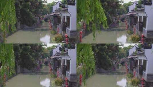 上海嘉定老街小河高清在线视频素材下载