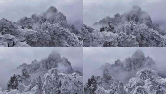 安徽黄山雪景高清在线视频素材下载