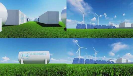 太阳能发电 风力发电 绿色能源高清在线视频素材下载
