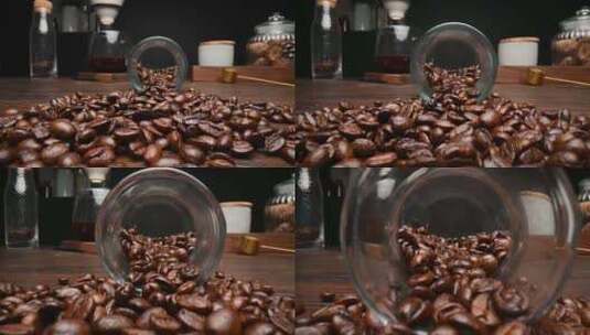 烤咖啡豆咖啡豆特写烤咖啡豆咖啡原料高清在线视频素材下载